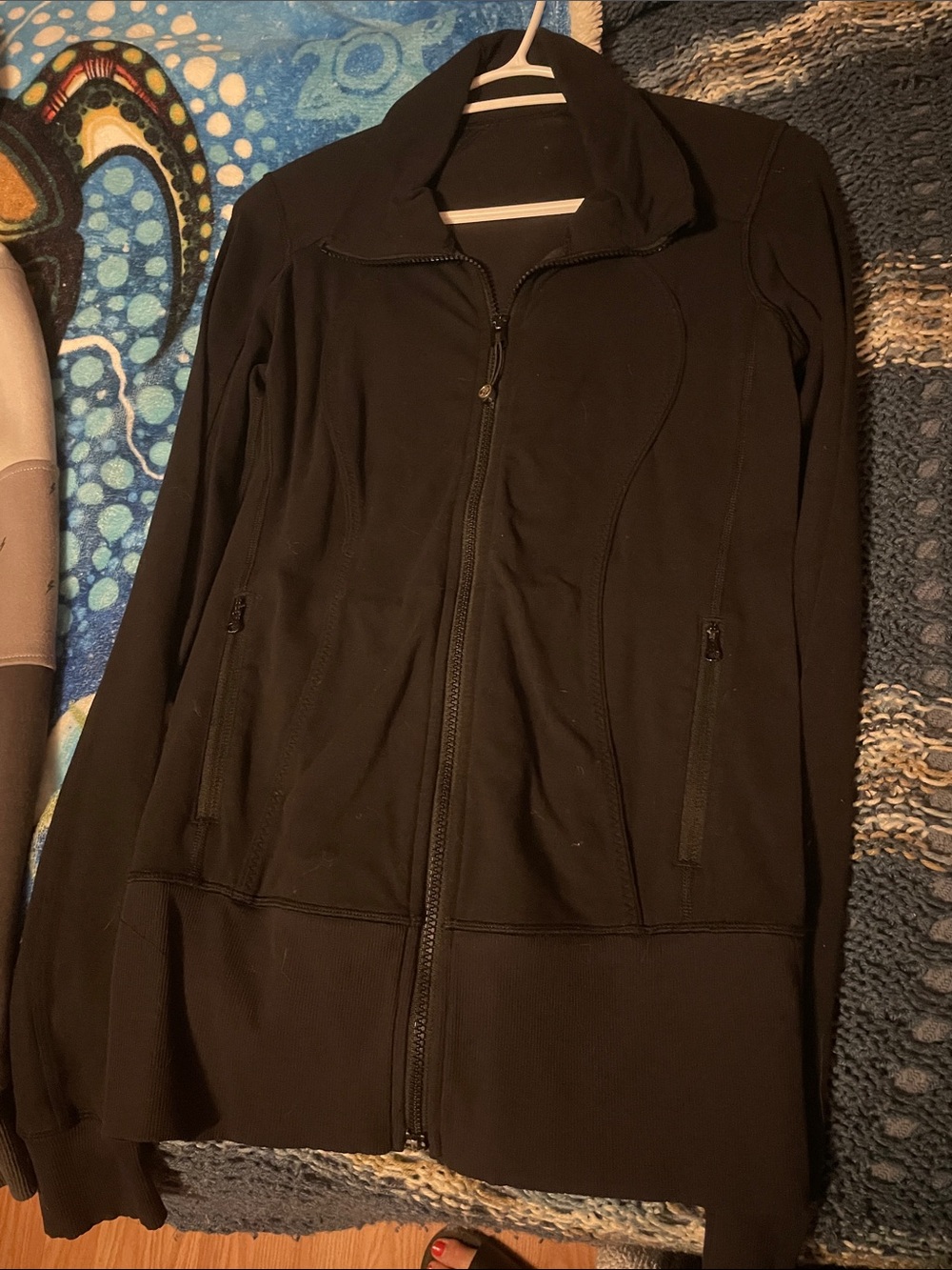 lululemon athletica Black Full-Zip Cowl Neck Sweater